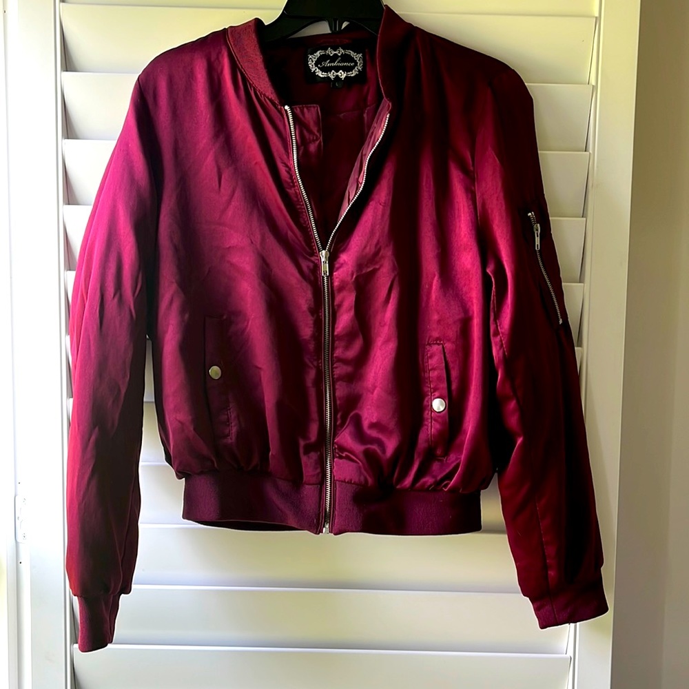 Plum bomber jacket